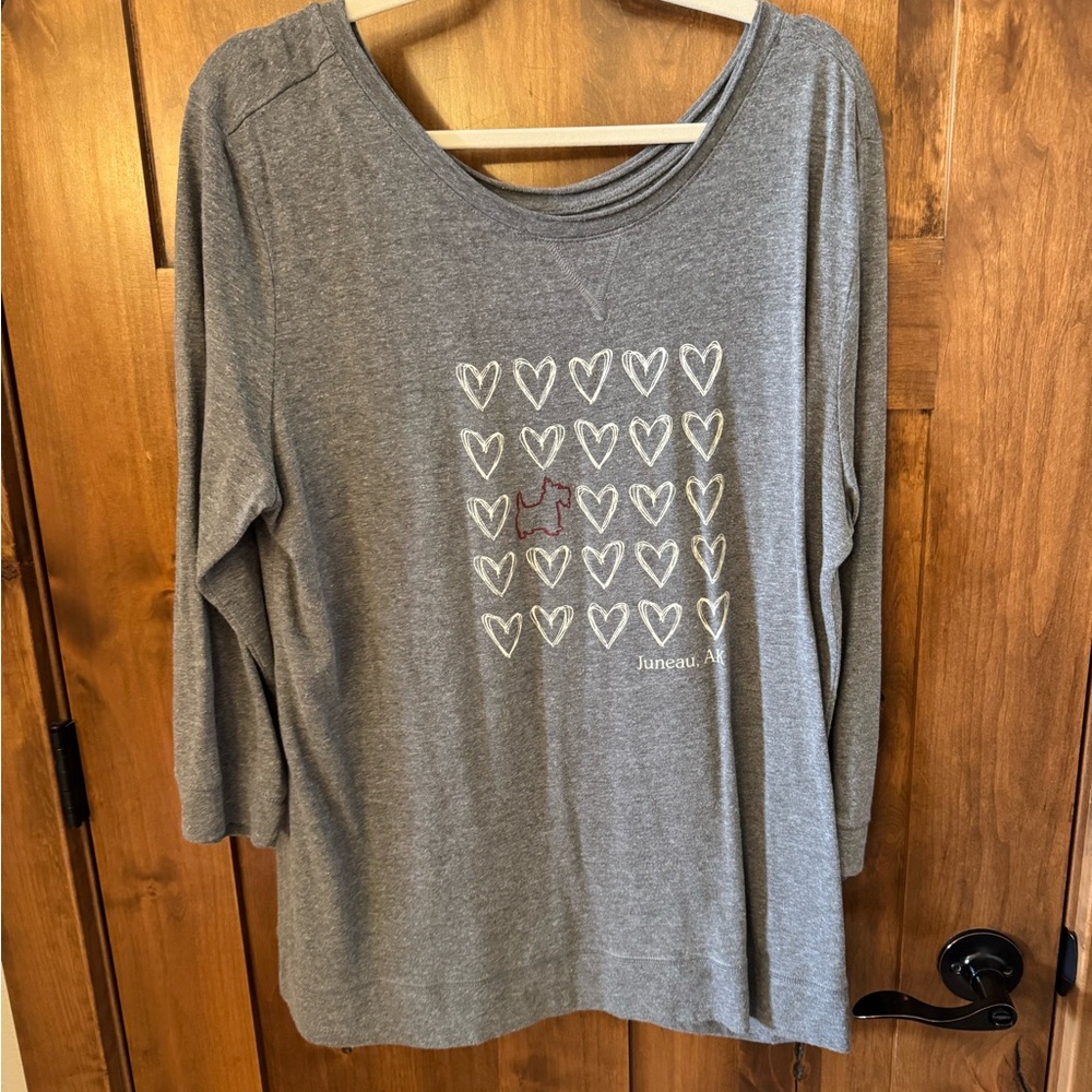 Gear For Sports Gray Long Sleeve Top with Heart Pattern